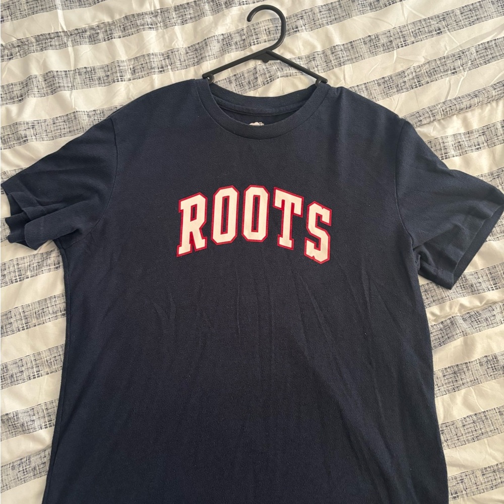 Roots Classic Navy Tee with Bold Logo